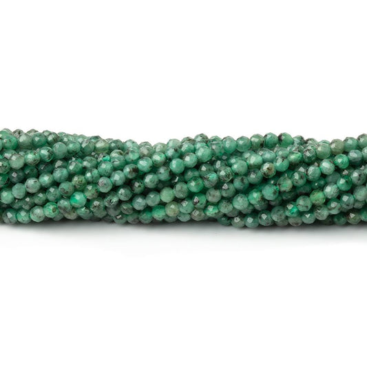 2mm Brazilian Emerald Micro Faceted Round Beads 12.75 inch 148 pieces