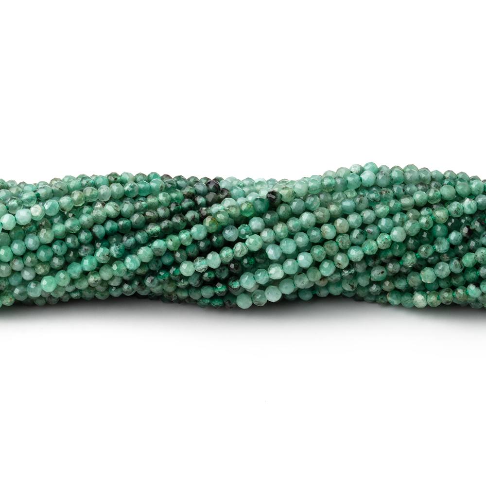 2mm Brazilian Emerald Micro Faceted Round Beads 13 inch 190 pieces