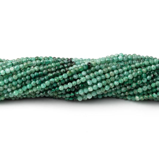 2mm Brazilian Emerald Micro Faceted Round Beads 13 inch 190 pieces