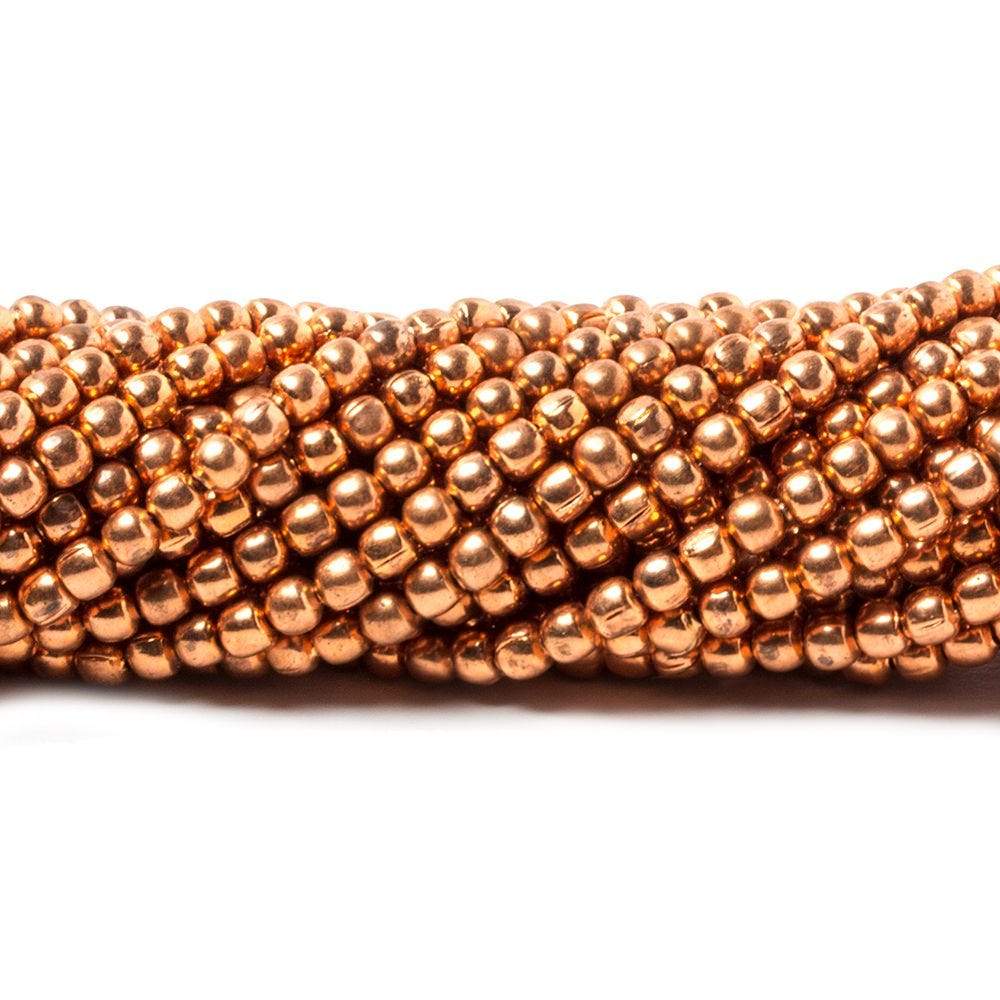 2mm Bright Copper plain round Beads 8 inch 104 pieces