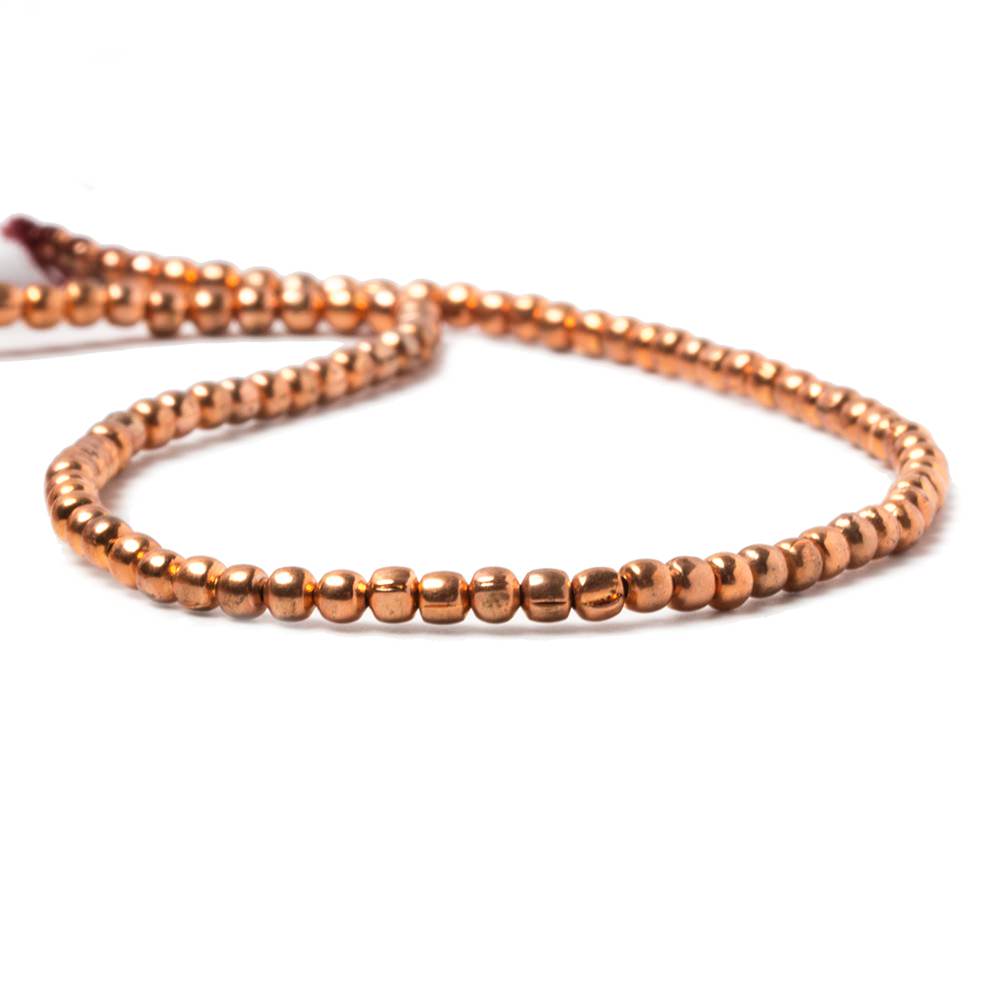2mm Bright Copper plain round Beads 8 inch 104 pieces