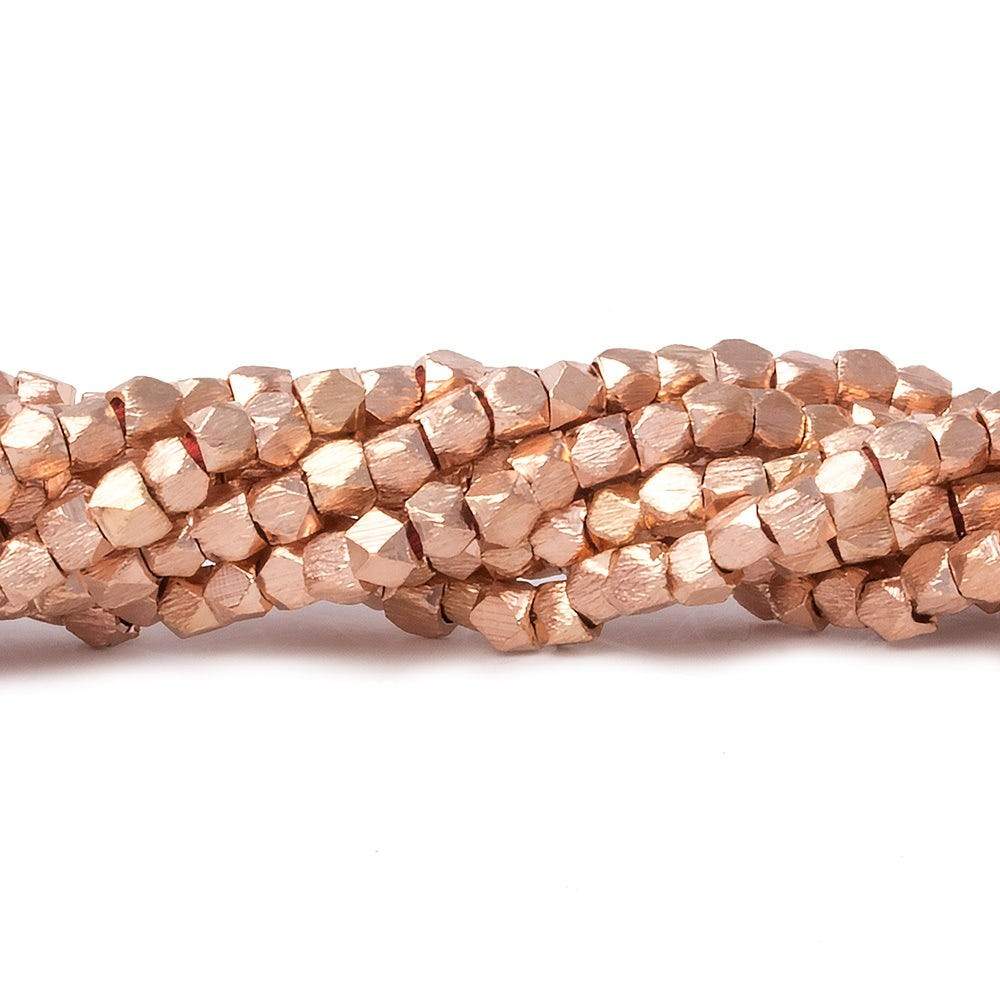 2mm Brushed Faceted Nugget Beads 8 inch 84 pieces