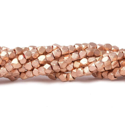 2mm Brushed Faceted Nugget Beads 8 inch 84 pieces