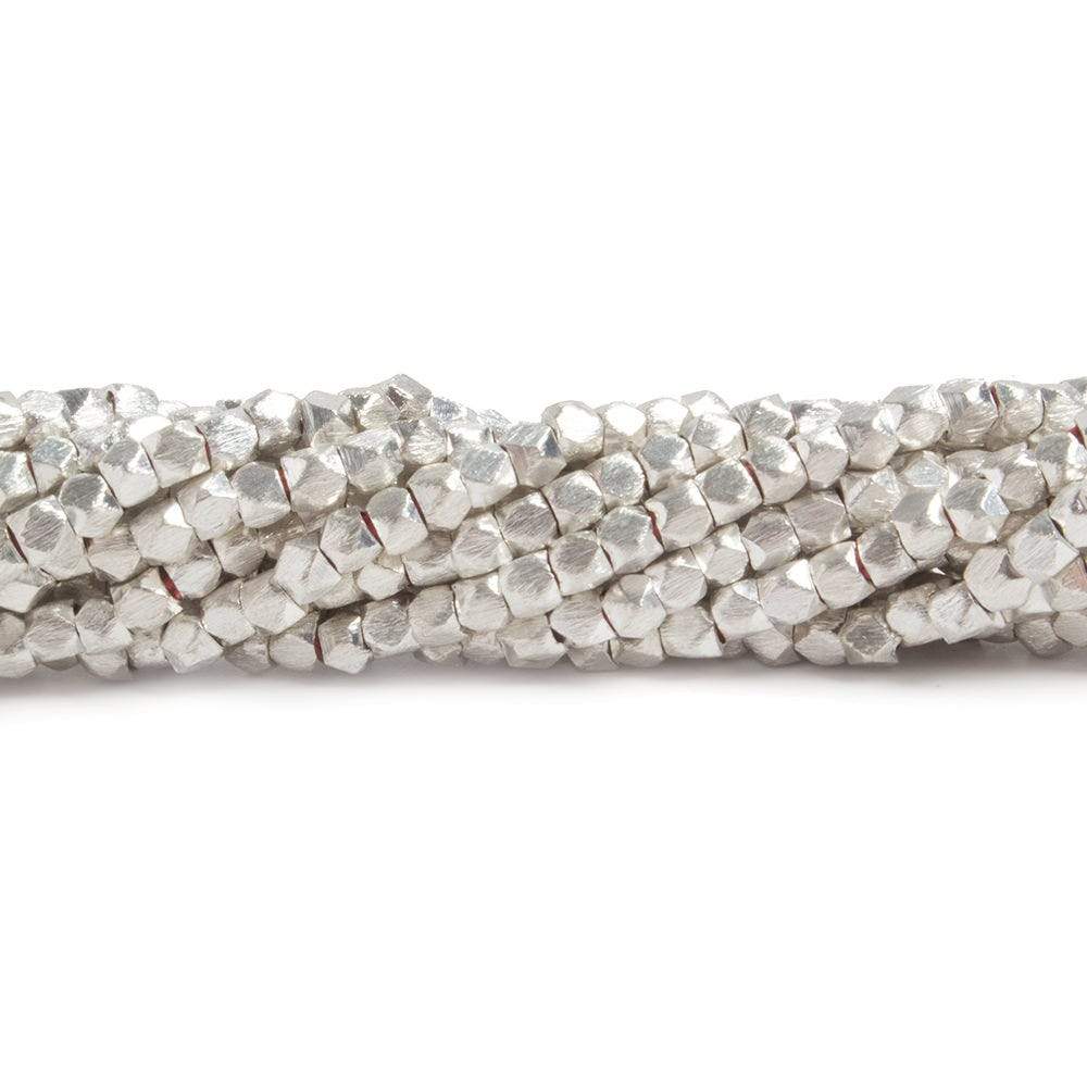 2mm Brushed Faceted Nugget Beads 8 inch 84 pieces