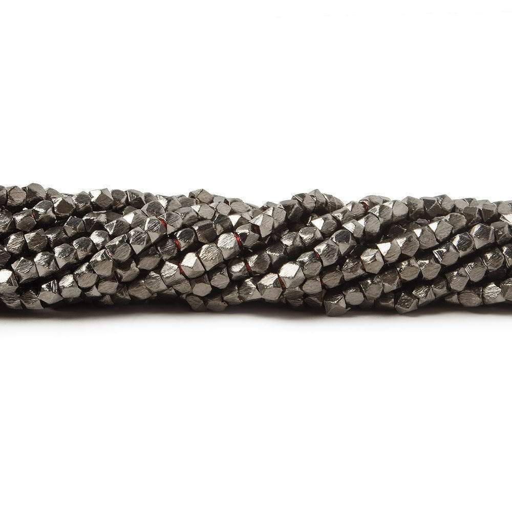 2mm Brushed Faceted Nugget Beads 8 inch 84 pieces