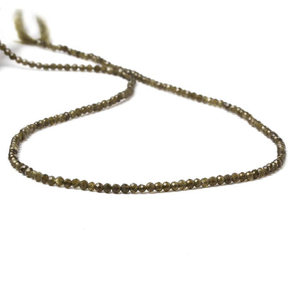 2mm Cat's Eye Green Quartz Micro Faceted rondelles 13 inch 165 beads