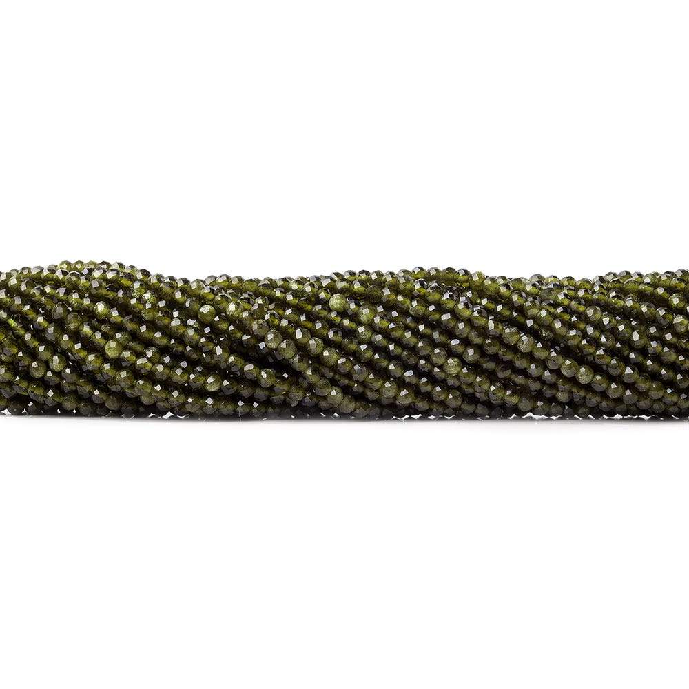 2mm Cat's Eye Green Quartz microfaceted round beads 13 inch 175 pieces A