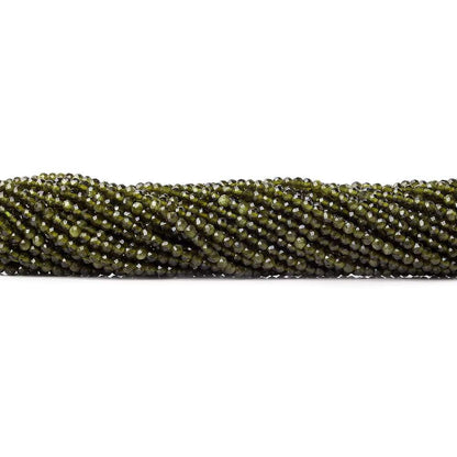 2mm Cat's Eye Green Quartz microfaceted round beads 13 inch 175 pieces A