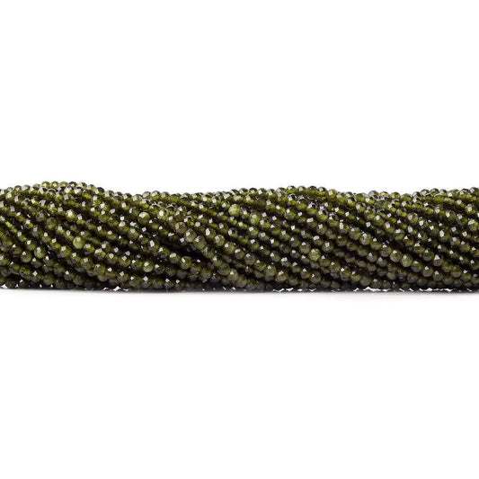 2mm Cat's Eye Green Quartz microfaceted round beads 13 inch 175 pieces A