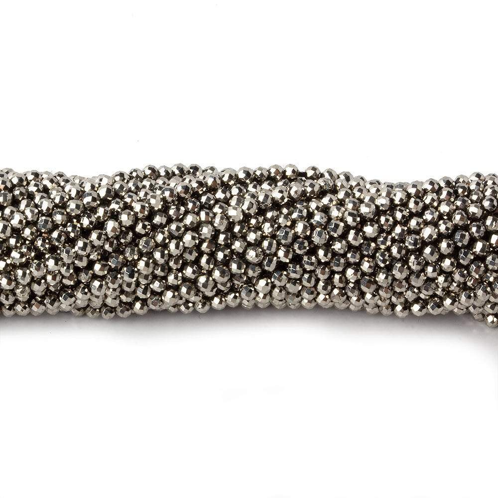 2mm Champagne Metallic plated Pyrite micro faceted rounds 12.5 inch 170 pieces