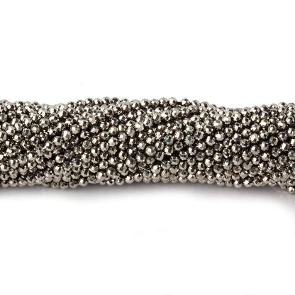 2mm Champagne Metallic plated Pyrite micro faceted rounds 12.5 inch 170 pieces