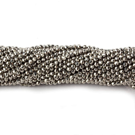 2mm Champagne Metallic plated Pyrite micro faceted rounds 12.5 inch 170 pieces