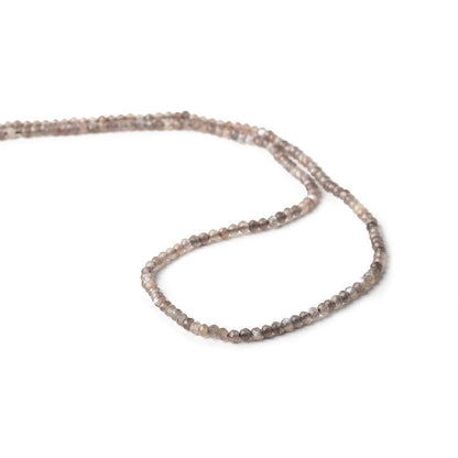 2mm Chocolate Brown & Mink Grey Moonstone microfaceted rondelles 175 pcs