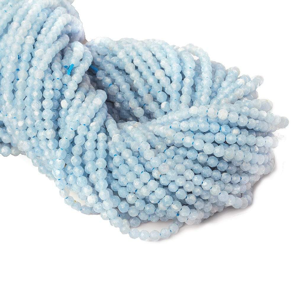 2mm Cornflower Blue Angelite microfaceted round beads 13 inch 140 pieces