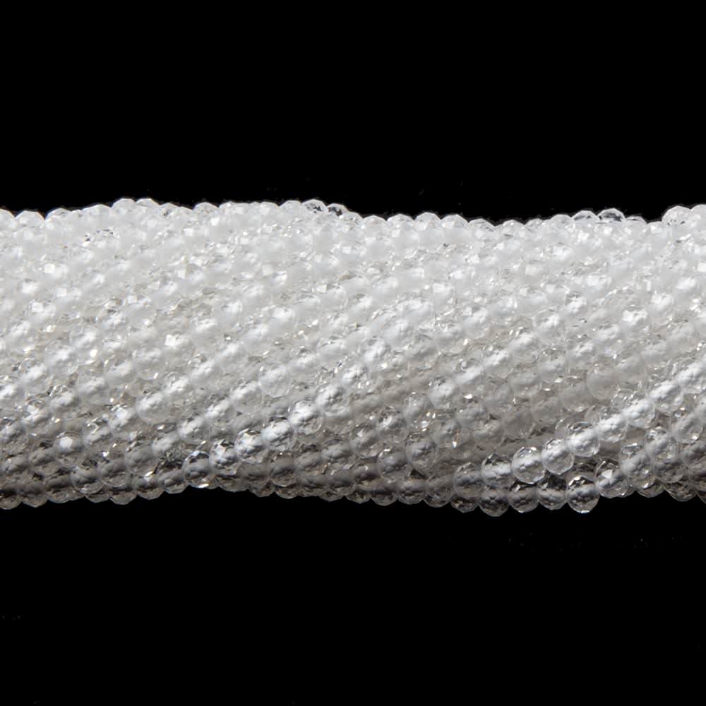 2mm Crystal Quartz micro-faceted rondelles 13 inch 175 beads AAA