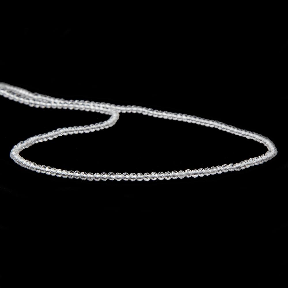 2mm Crystal Quartz micro-faceted rondelles 13 inch 175 beads AAA