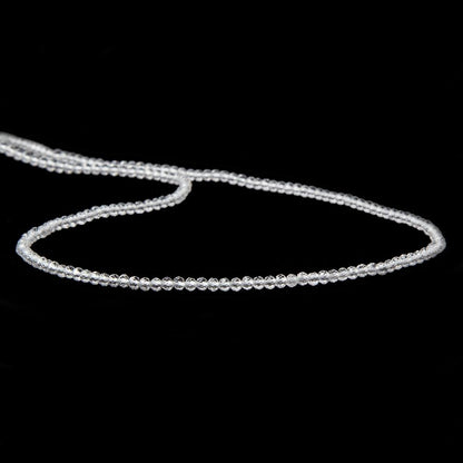 2mm Crystal Quartz micro-faceted rondelles 13 inch 175 beads AAA