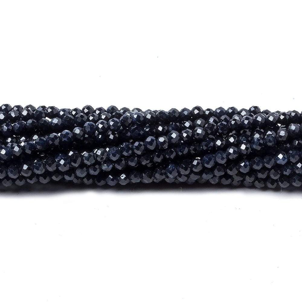 2mm Dark Blue Sapphire Micro Faceted Rondelle Beads 18 inch 260 pieces