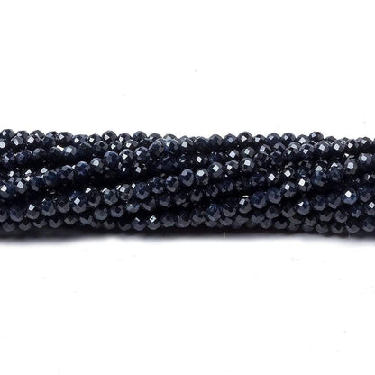 2mm Dark Blue Sapphire Micro Faceted Rondelle Beads 18 inch 260 pieces