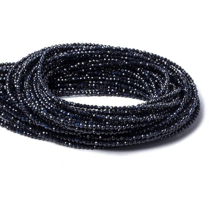 2mm Dark Blue Sapphire Micro Faceted Rondelle Beads 18 inch 260 pieces