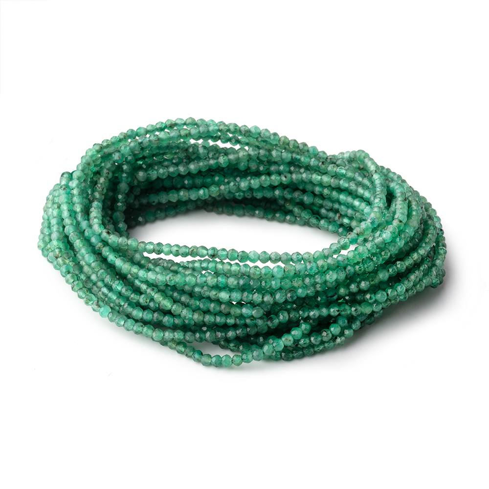 2mm Emerald Micro Faceted Rondelle Beads 12.5 inch 168 pieces