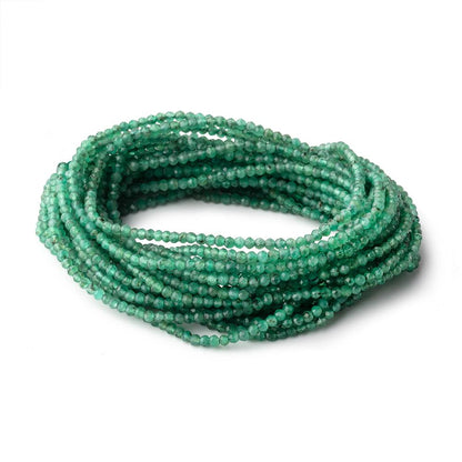 2mm Emerald Micro Faceted Rondelle Beads 12.5 inch 168 pieces