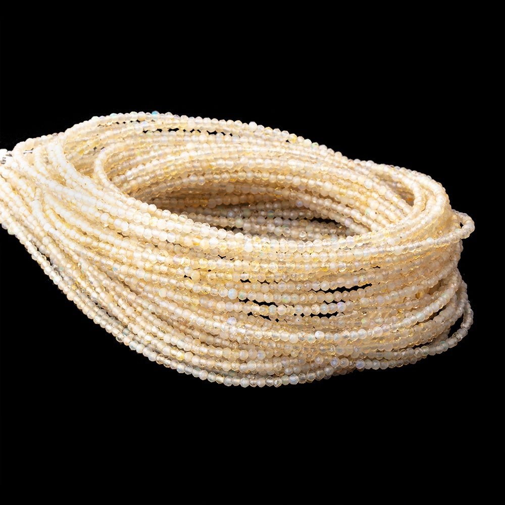 2mm Ethiopian Opal Micro Faceted Rondelle Beads 16 inch 248 pieces