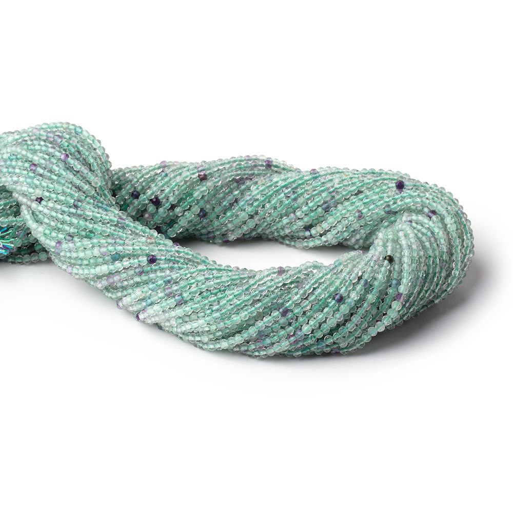 2mm Fluorite Micro Faceted Round Beads 12.75 inch 170 pieces