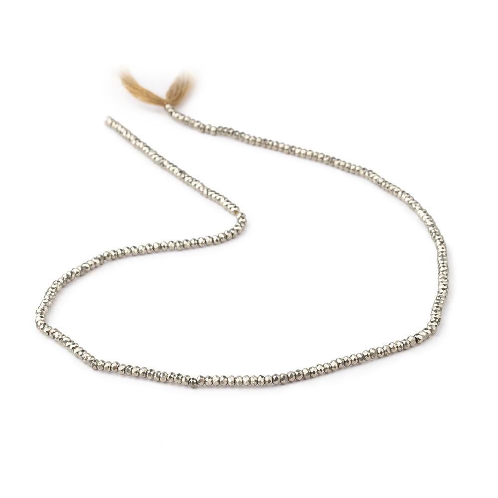 2mm Golden Pyrite Micro Faceted Rondelle Beads 12.5 inches 227 pieces AAA