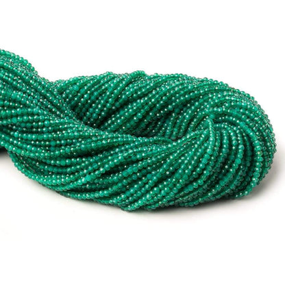 2mm Green Onyx micro faceted rondelle beads 13 inch 195 pcs AA