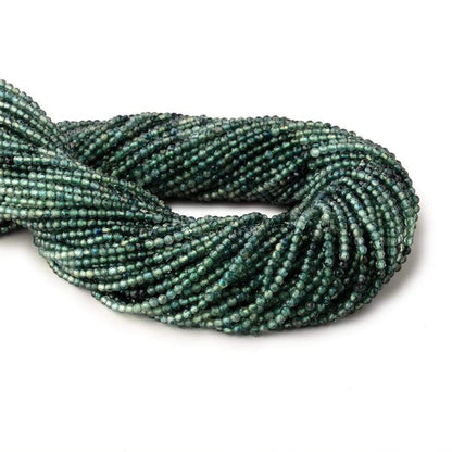 2mm Green Sapphire Micro Faceted Round Beads 12.5 inch 158 pieces