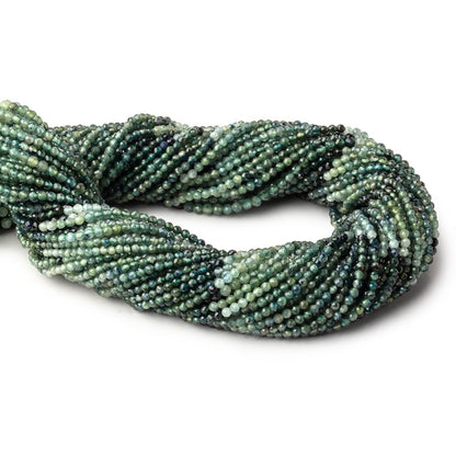 2mm Green Sapphire Micro Faceted Round Beads 12.5 inch 159 pieces