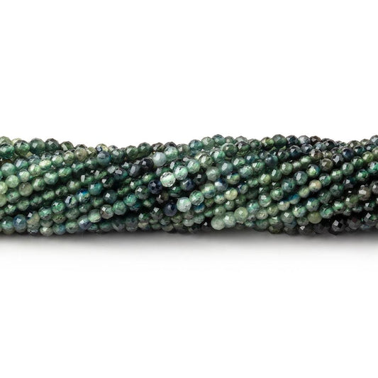 2mm Green Sapphire Micro Faceted Round Beads 12.5 inch 159 pieces