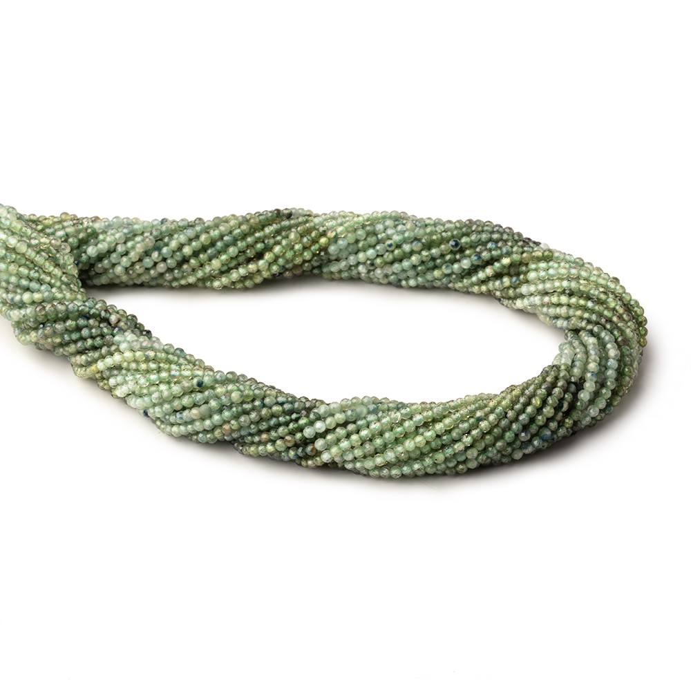 2mm Green Sapphire Micro Faceted Round Beads 12.5 inch 180 pieces
