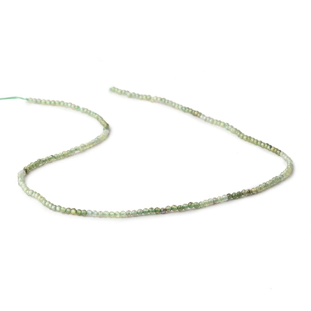 2mm Green Sapphire Micro Faceted Round Beads 12.5 inch 180 pieces