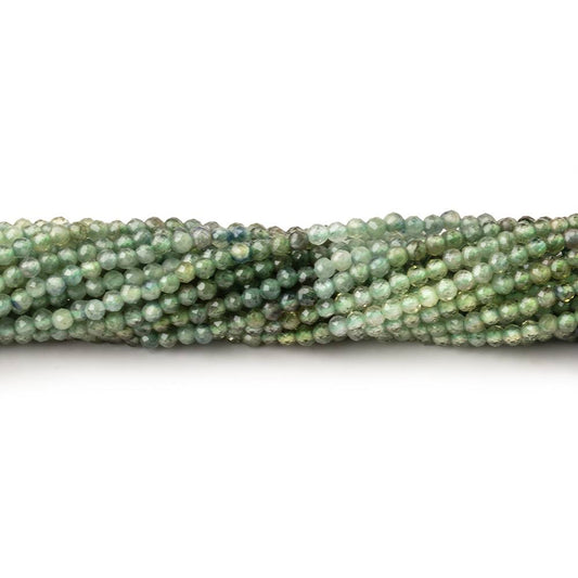 2mm Green Sapphire Micro Faceted Round Beads 12.5 inch 180 pieces