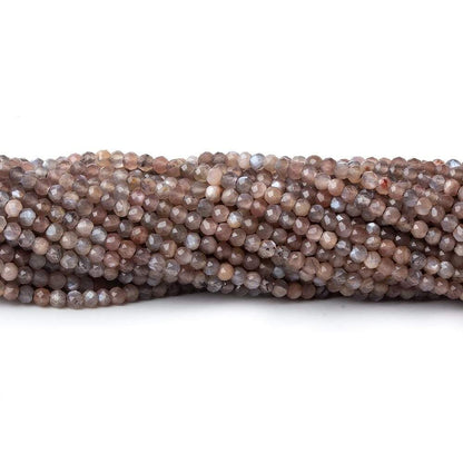 2mm Grey and Brown Moonstone Micro Faceted rondelle beads 13 inch 220 pieces AAA