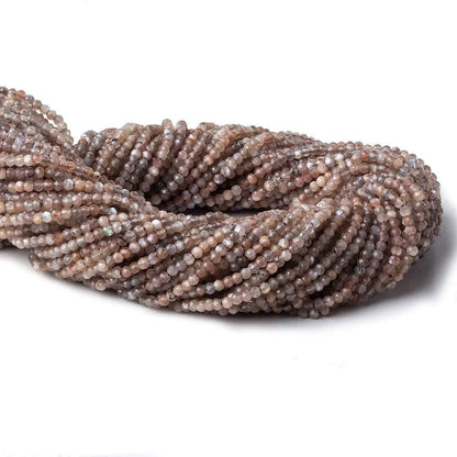 2mm Grey and Brown Moonstone Micro Faceted rondelle beads 13 inch 220 pieces AAA