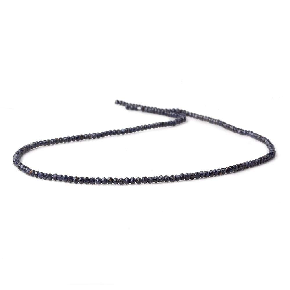 2mm Grey & Blue Sapphire micro faceted rondelles 13 inch 200 beads