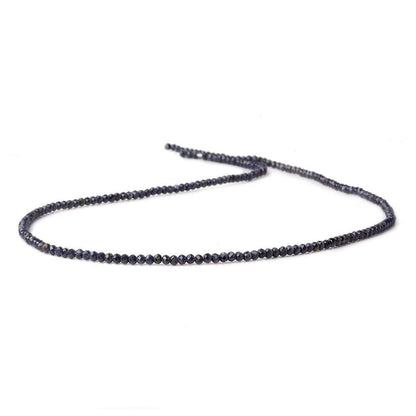 2mm Grey & Blue Sapphire micro faceted rondelles 13 inch 200 beads