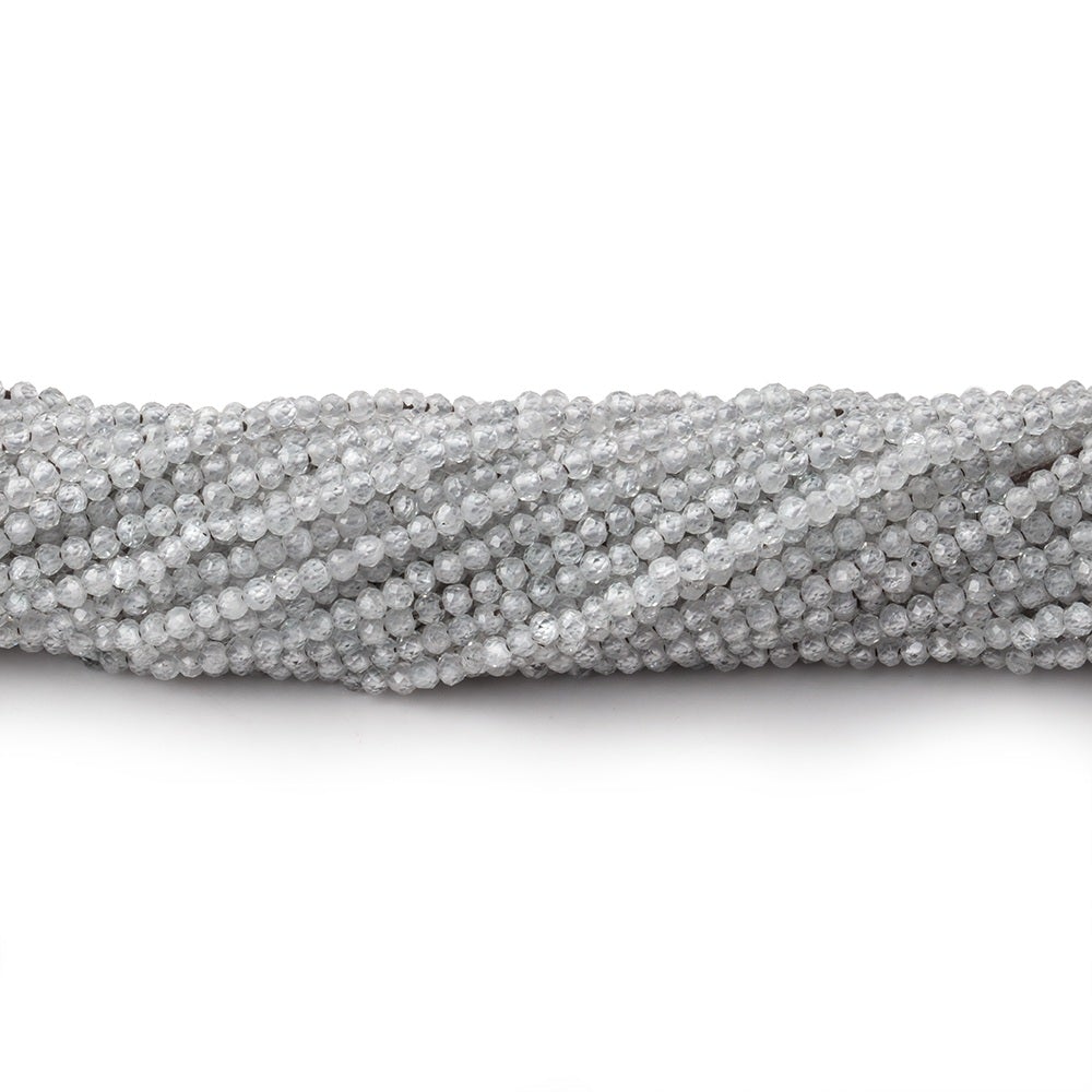 2mm Grey Zircon Micro Faceted Rondelle Beads 12.5 inch 187 pieces
