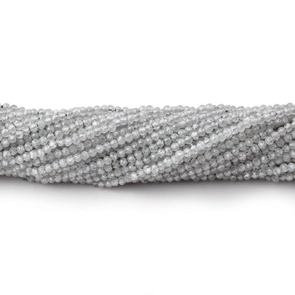 2mm Grey Zircon Micro Faceted Rondelle Beads 12.5 inch 187 pieces