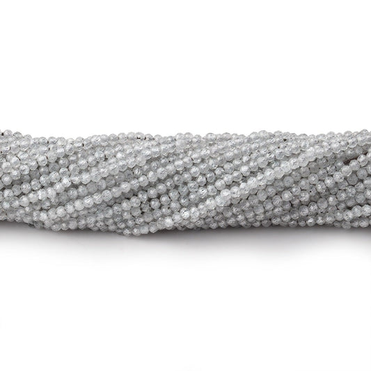 2mm Grey Zircon Micro Faceted Rondelle Beads 12.5 inch 187 pieces
