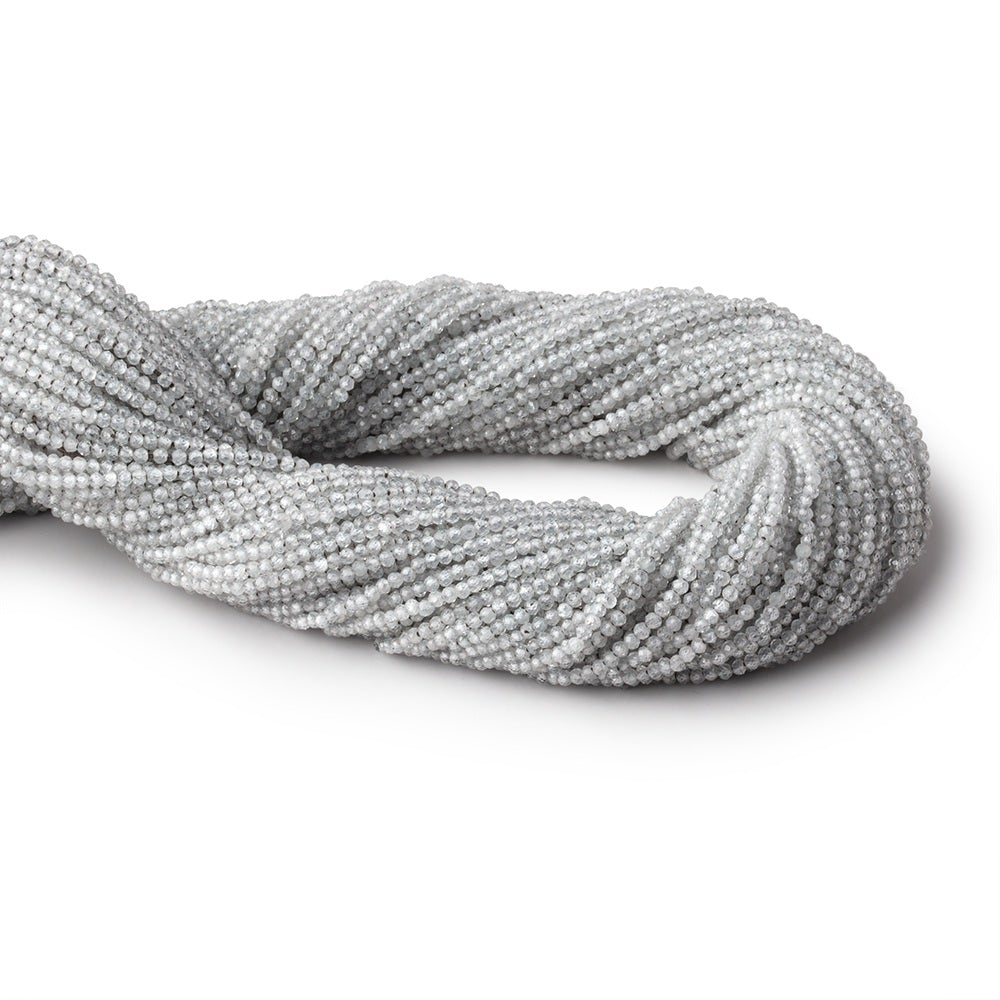 2mm Grey Zircon Micro Faceted Rondelle Beads 12.5 inch 187 pieces