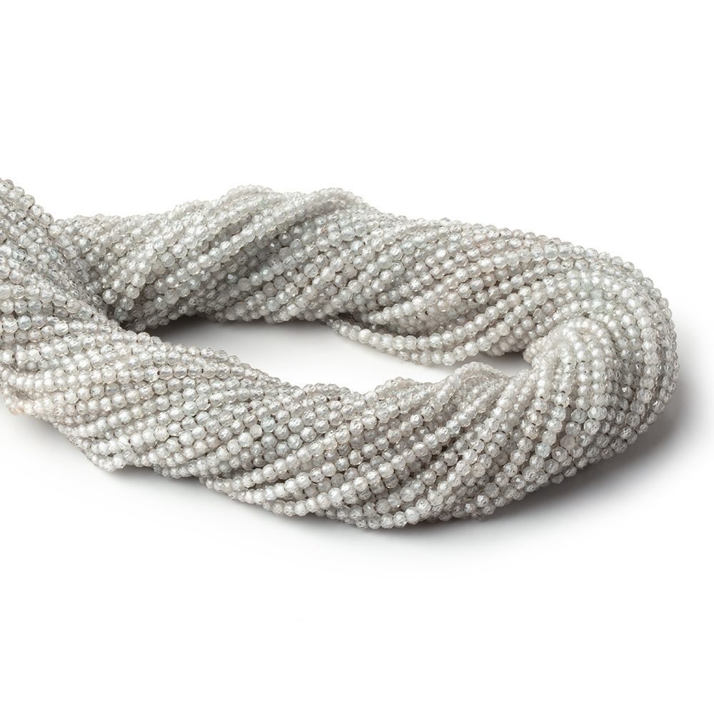 2mm Grey Zircon Micro Faceted Round Beads 12.5 inch 168 pieces