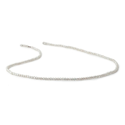 2mm Grey Zircon Micro Faceted Round Beads 12.5 inch 168 pieces