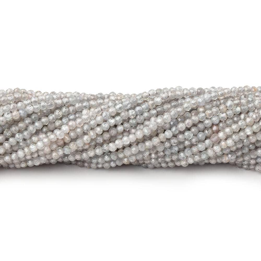 2mm Grey Zircon Micro Faceted Rounds 12.5 inch 168 Beads