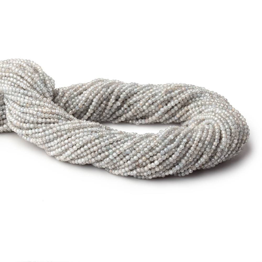 2mm Grey Zircon Micro Faceted Rounds 12.5 inch 168 Beads