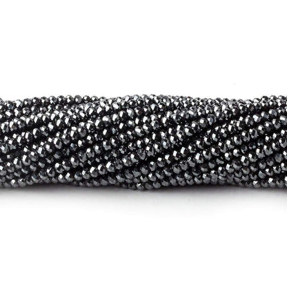 2.3mm Hematite Micro Faceted Rondelle Beads 13 inch 200 pieces