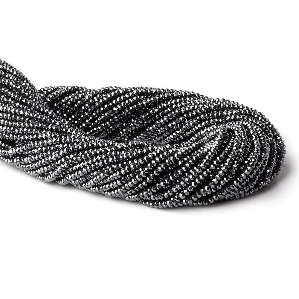 2.3mm Hematite Micro Faceted Rondelle Beads 13 inch 200 pieces